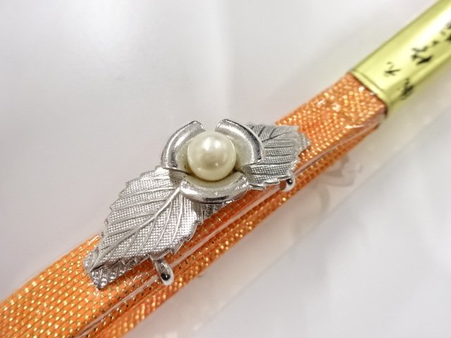 JAPANESE KIMONO / ANTIQUE UNUSED PEARL OBIDOME (SASH CLIP) / OBIJIME /